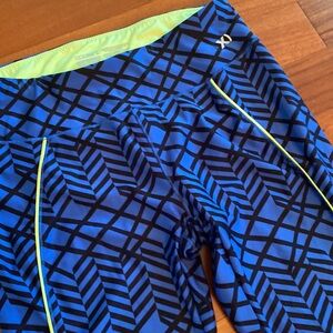 2XIST.COM Blue, Black and Yellow Leggings - Size Medium, zip pocket in waistband